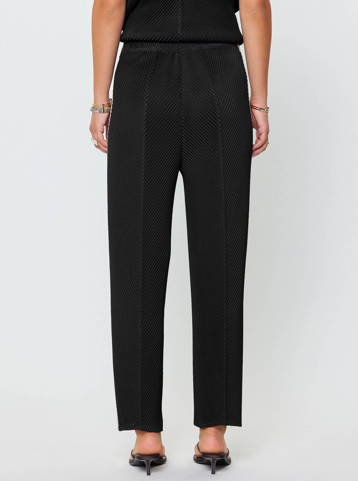 Pleated Tapered Pants W/side Panels