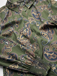 Paisley Printed Mini Shirt Dress