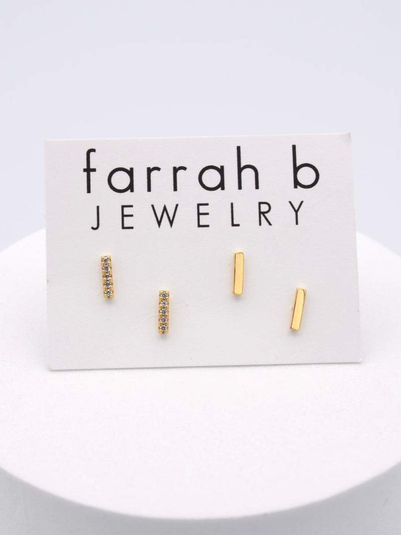 Get In Line Bar Stud Earring Set