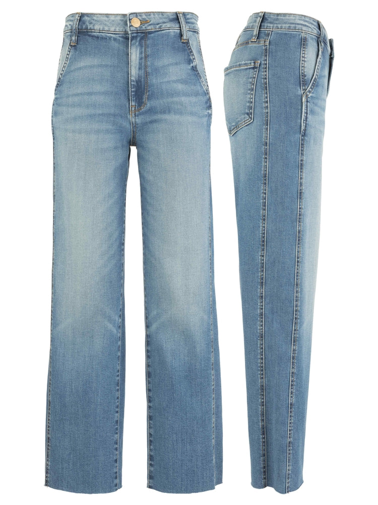 Charlotte High Rise Wide Leg Raw Hem